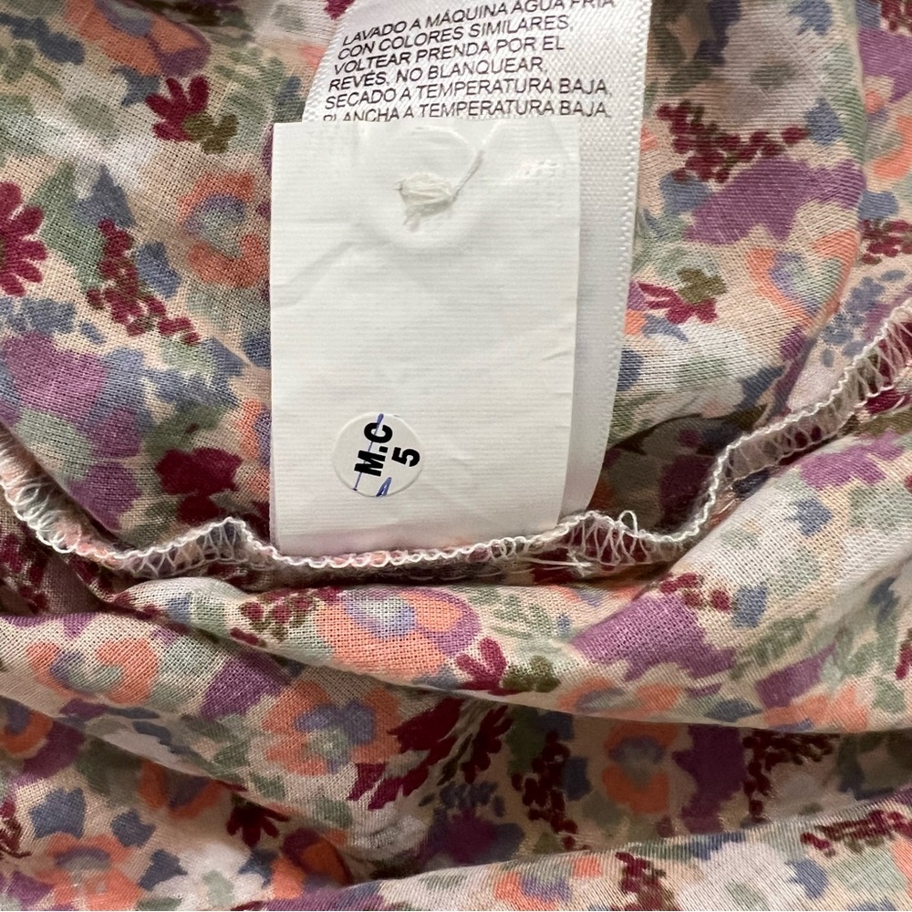 Lucky Brand Floral Boho Peasant Blouse Long Sleeve Prairie Cottagecore XS - Picture 14 of 14